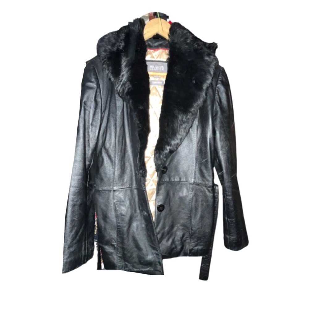 Wilson’s leather jacket with fur collar